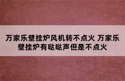 万家乐壁挂炉风机转不点火 万家乐壁挂炉有哒哒声但是不点火